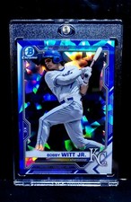 Bobby Witt Jr 2021 Topps Bowmans Blue Cracked Ice Rookie Refractor BDC47