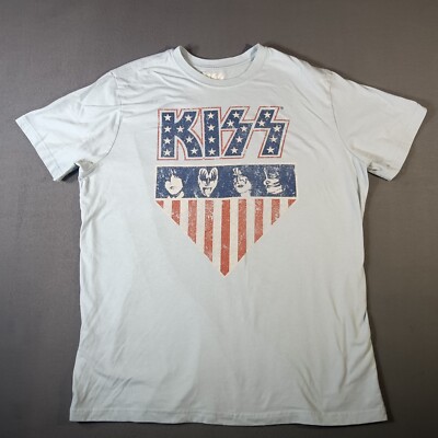 Kiss Men's Short Sleeve T Shirt Size XXL Light Blue 2023 License to Epic Rights