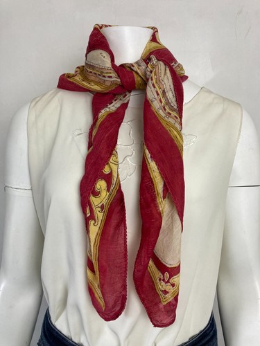 Pañuelo para el cuello cuadrado vintage rojo brújula horóscopo años 90 boho - Imagen 4 de 5