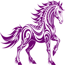 30 Custom Purple Artistic Horse Personalized Address Labels