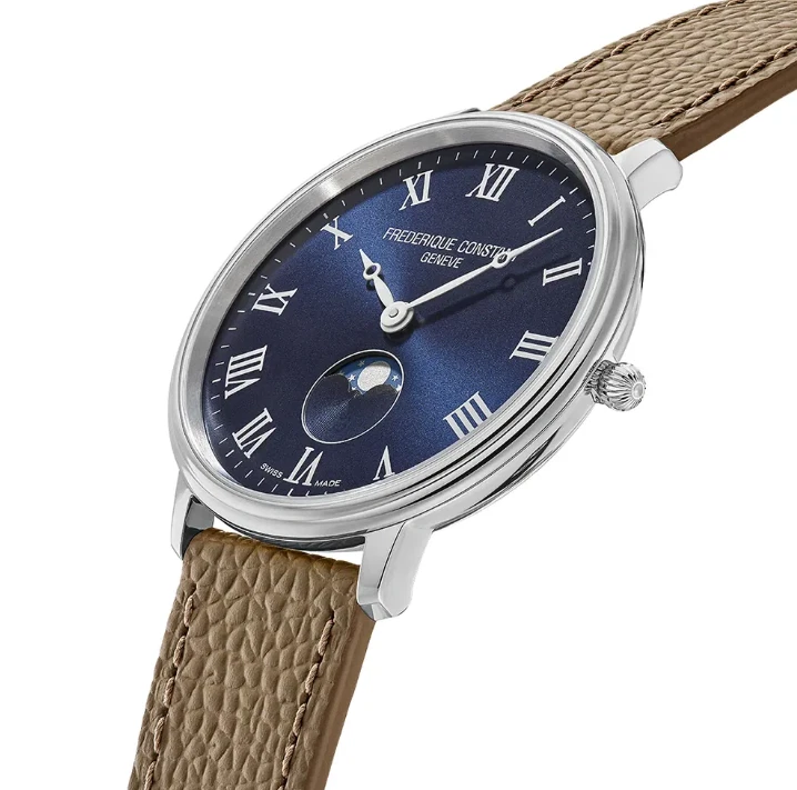 Reloj Frederique Constant Unisex Clásico Luna Cuarzo Marrón 38 MM FC-206RN3S6 Foto 2 de 4