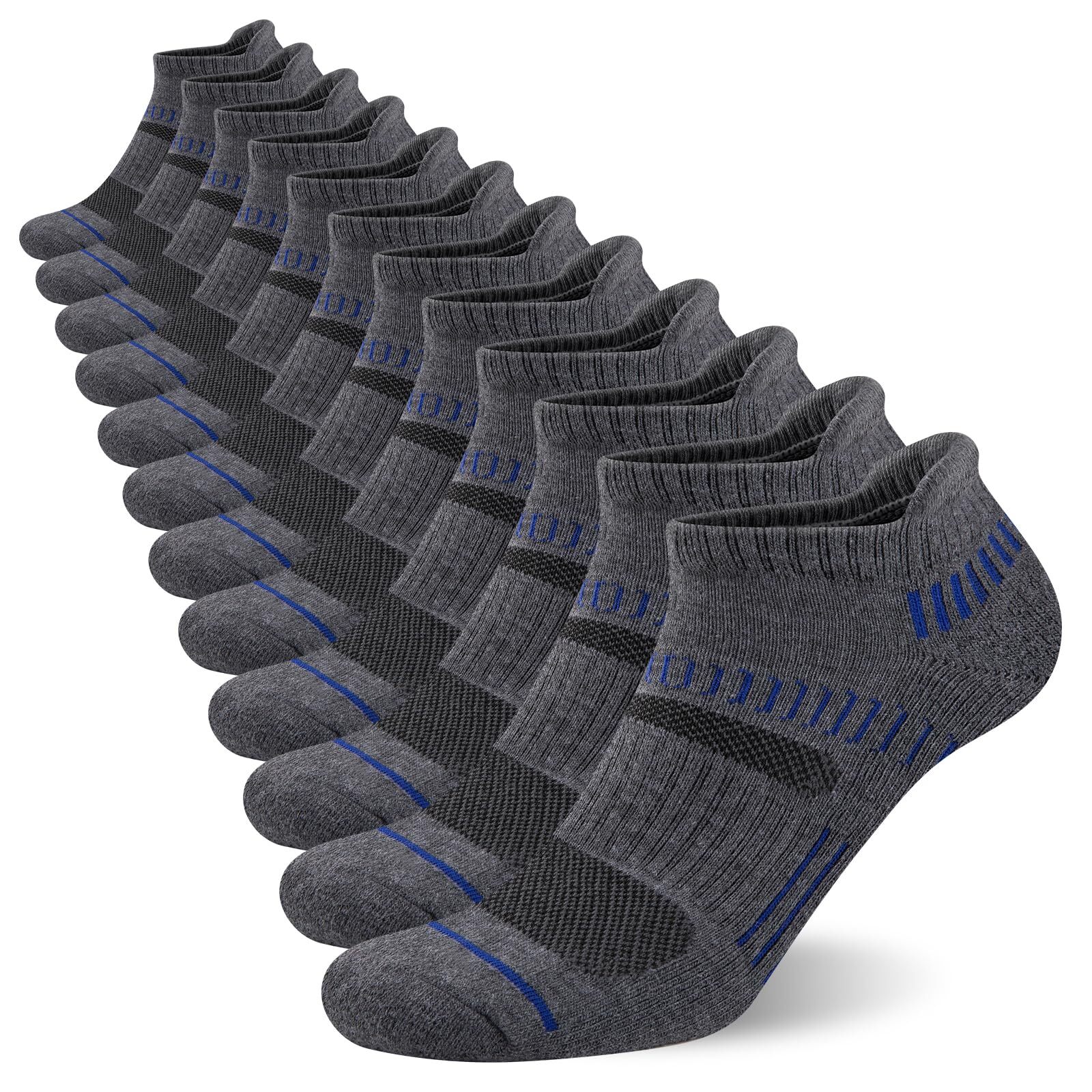 Mens Ankle Socks Athletic Cushioned Breathable Low Cut Tab With Arch Support ...-image