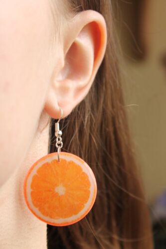 Pendientes colgantes de cítricos hechos a mano de arcilla polimérica joyería de frutas - Imagen 19 de 24