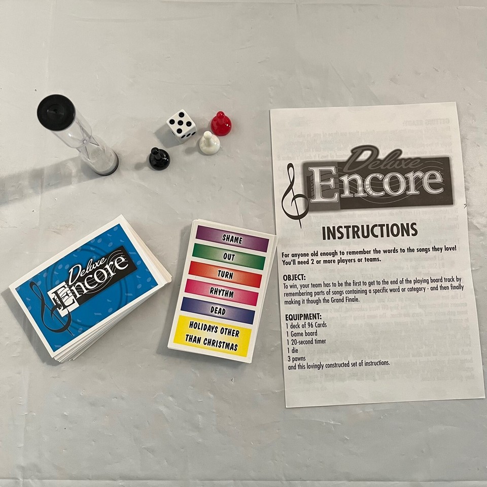 Encore Deluxe Song Music Memory Trivia Lyrics Party Game Vintage 2002