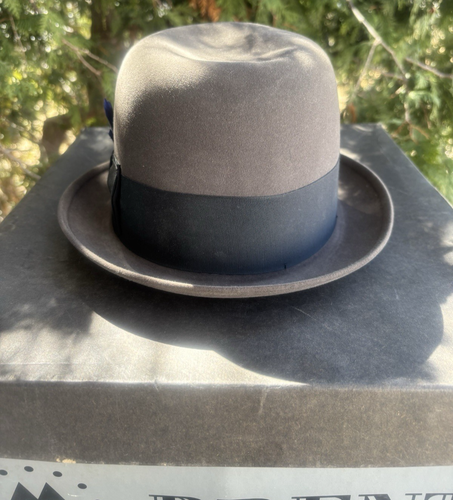 Vintage Original 1950s BRENT Gray Fedora Hat 7 1/8 Men’s W/ Box - Picture 14 of 16