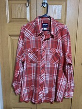VTG Wrangler Western Pearl Snap Shirt Size 19-35 2-3XL Red Plaid