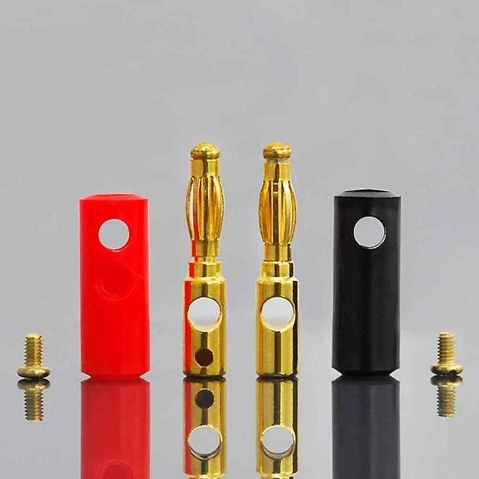 20x conector banana rojo + negro conector banana cable de altavoz chapado en oro 4 mm - Imagen 3 de 4