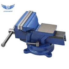 5" Bench Vise with Anvil Swivel Locking Base Table Top Clamp Heavy Duty Vice