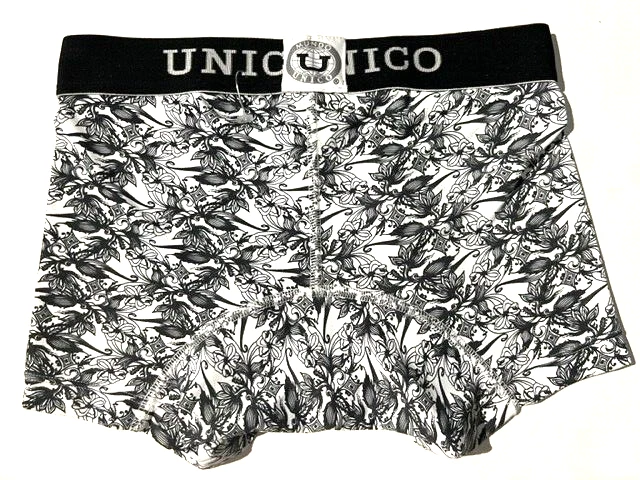 New MUNDO UNICO Mens Black Wht Print Microfiber Trunk Boxer Brief Underwear sz S - Image 2 of 4