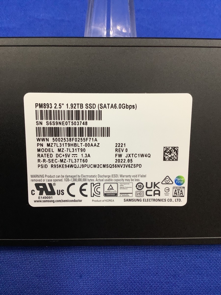 MZ-7L31T90 Samsung PM893 1.92TB SATA 6Gb/s 2.5'' Enterprise