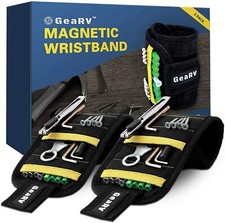GEARV 2Pack Magnetic Wristband for Holding Screws, Tools, Drill Bits, Bolts