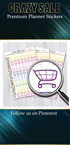 Shopping Cart Planner Stickers for Diary Calendars, Journals and Scrapbooking - Picture 3 of 4