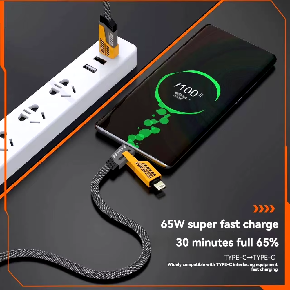 Cavo Multifunzione 4 In 1 USB-C E Lightning – 1 Metro, 65W PD, Ricarica Rapida E CARPLAY - 3