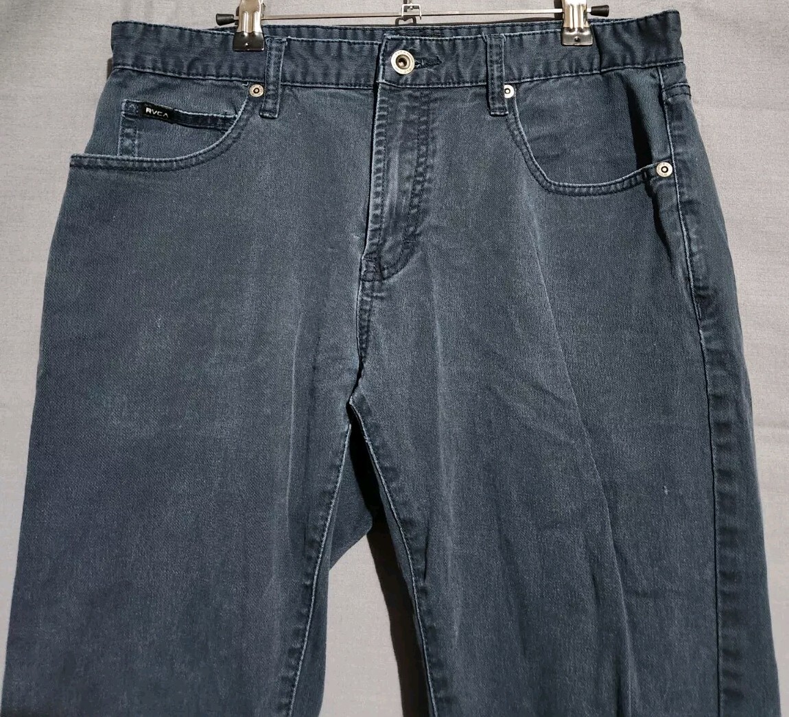 RVCA Pants Men 32x30 Daggers Stretch Chino Flat Front Tapered Leg Canvas Twill