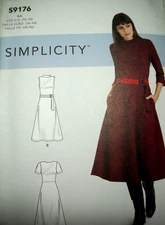 Dress with Sleeve Variations size 10-18 Simplicity 9176 Sewing Pattern *