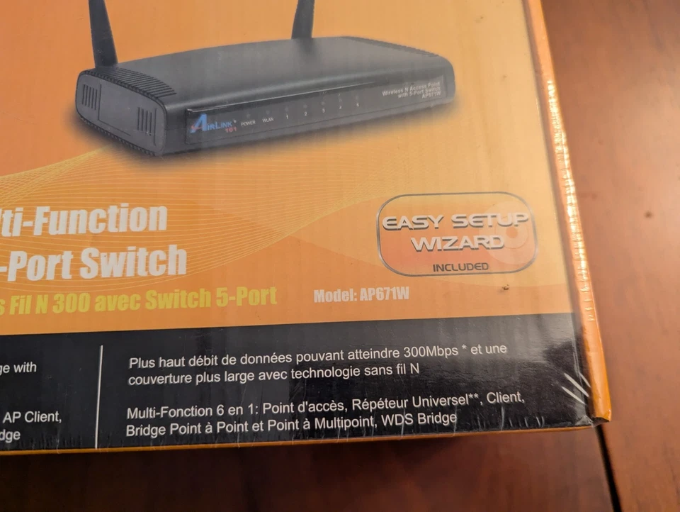 NEW Airlink 101 Wireless N 300 Multi Function Access Point 5 Port Switch AP671W - Image 4 of 4