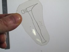 vtg 1960s 1970s Tattoo acetate stencil Brick Hammer signed WT