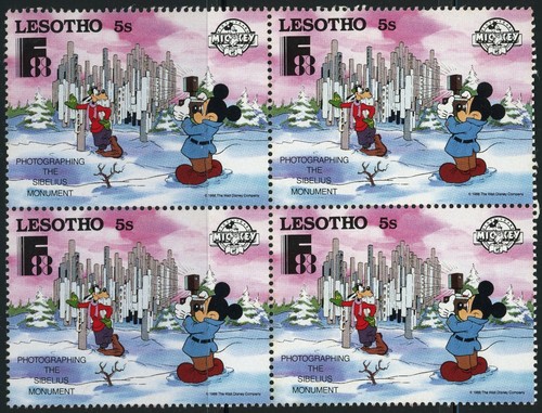 Lesotho #640-645 Disney Characters Helsinki Sights Block Collection 1988 MNH - Picture 6 of 7