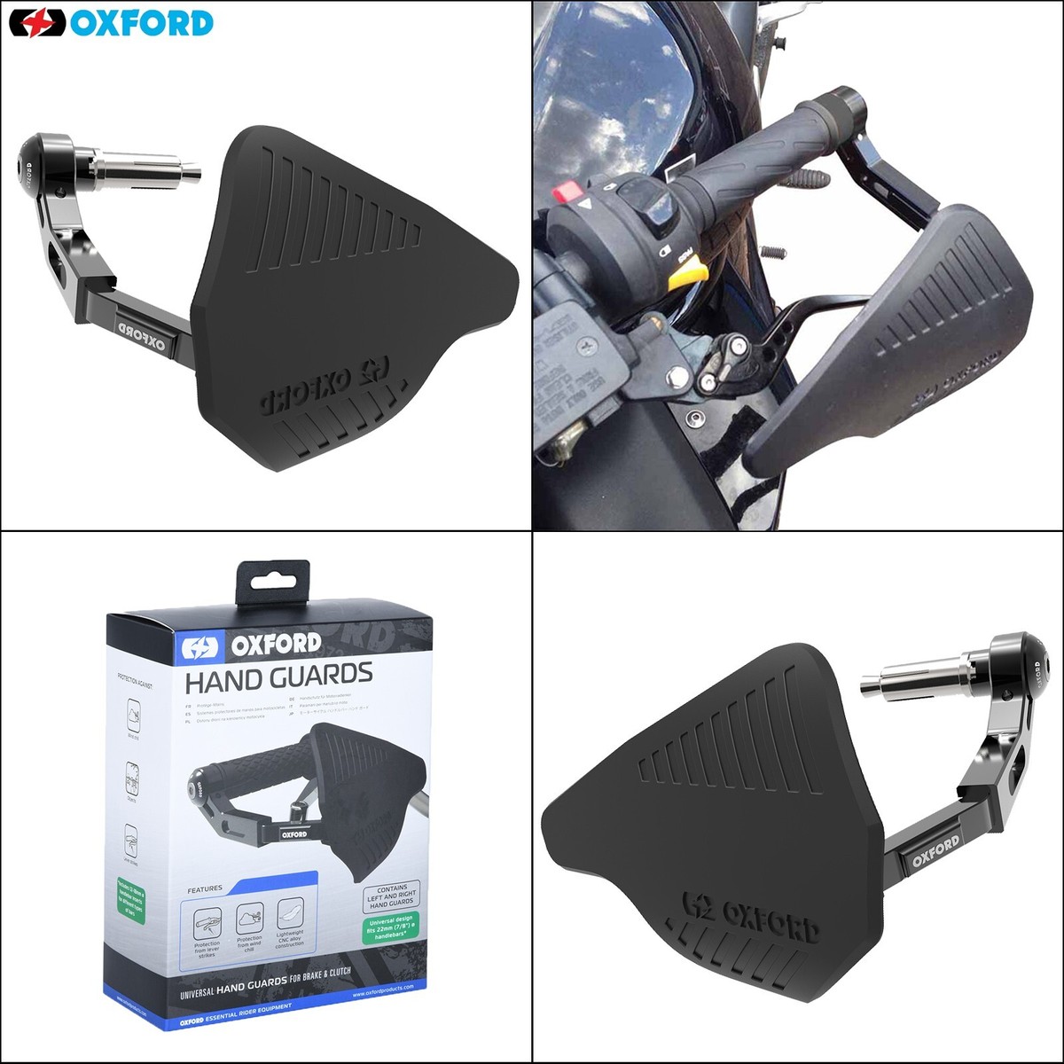 Oxford Premium Motorcycle Motorbike Handguard with Aluminium Lever