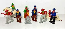 Vintage Lot (10) Johillco American Old West Cowboys 54mm Lead Figures - Britains