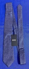 Image of NWT HUGO BOSS Black Label 7.5cm XL Polkadot Jacquard Silk Tie M. I. Italy