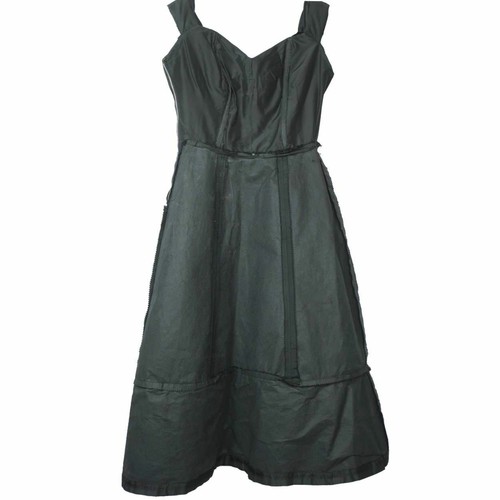 Vintage 1950er Jahre schwarz Seide Taft Ballkleid Kleid mit Luftblasen Ballon Rock Größe M - Bild 7 von 12
