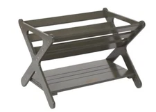 Book Caddy with Shelf, Bookshelf with Storage, Magazine Rack Grey Wash