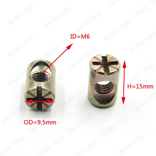 1/4 M4 M5 M6 M8 M10 Furniture Barrel Nut Dowel Furniture Cot Embedded Nut - Picture 10 of 44