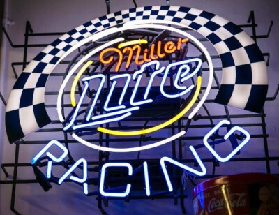 US STOCK Miller Lite Beer Racing Car 24"x20" Neon Sign Lamp Light Club ...
