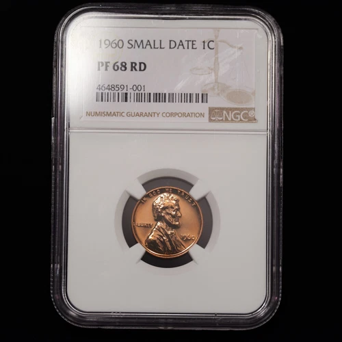 1960 SMALL DATE Proof Lincoln Memorial Cent 1c - NGC GRADED PF 68 RD