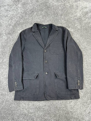 #ad J.Crew Jacket Mens Large Black Washed Cotton Chore Coat Sport Coat $24.99