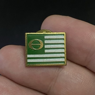 Vtg 70s Ecology Green White Environmentalist Earth Eco Flag Theta