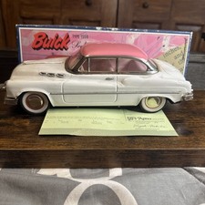 Vintage 1950 s Buick Sedan Tin Toy Friction Car-Two Tone White and Pink