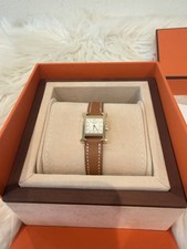 NIB Hermes Heure H Watch 21mm Mini Model Gold Epsom Hour Cape Cod Nantucket Cut 3