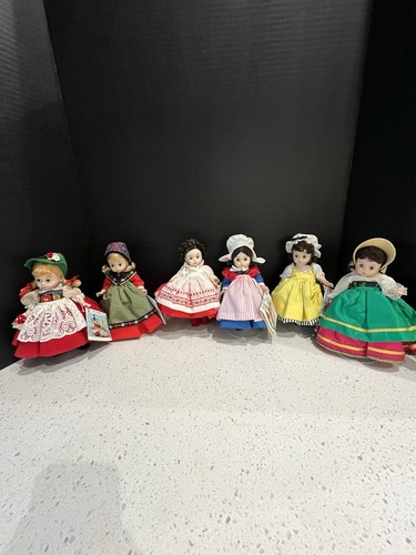 Vintage Madame Alexander 8” International Lot (6) -1974 “ALEX” Era-Wigs And Tags