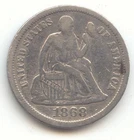 1868-P Seated Liberty Dime — photo from another recent sale