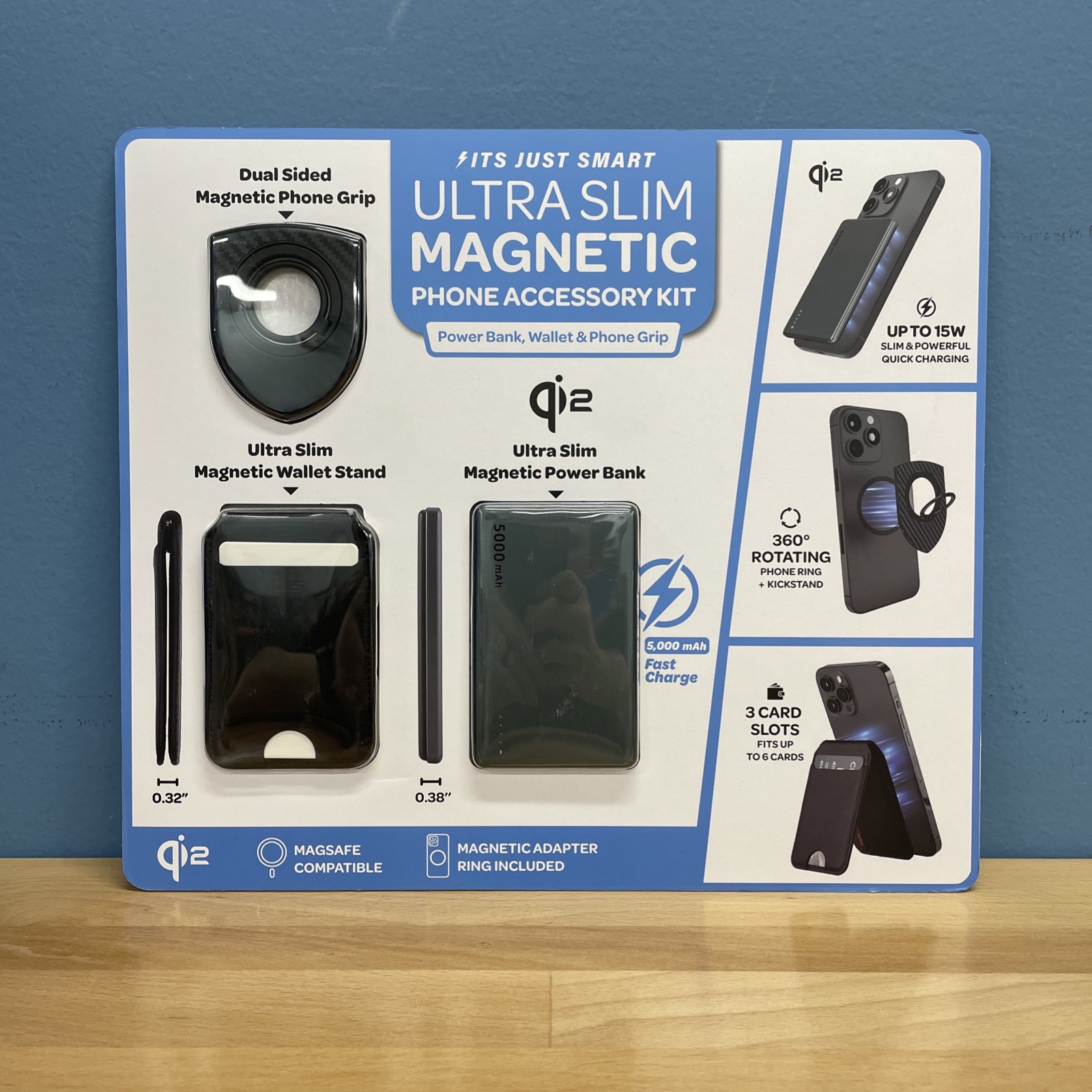 It's Just Smart Ultra Slim Magnetic Phone Accessory Kit - Power Bank - New!!