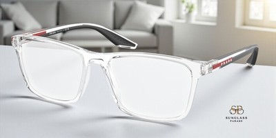 PRADA LINEA ROSSA PS 01QV 2AZ1O1 Crystal Demo Lens 56 mm Men's Eyeglasses
