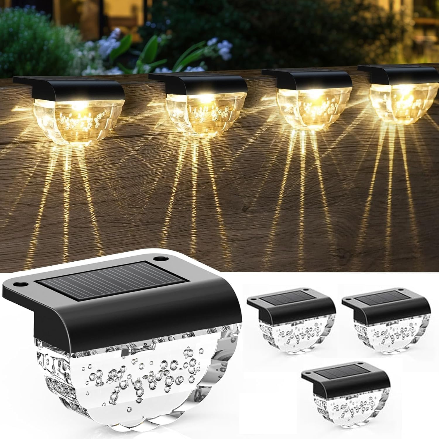 Luce Solare LED Esterno Lampade Da Parete, 4 Pacchi Illuminazione per Vialetti S