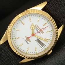 JAPAN VINTAGE REFURBISHED CITIZEN AUTOMATIC 8200 MENS WHITE DIAL WATCH a445279-3