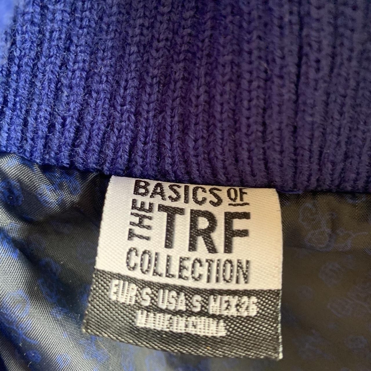 TRF Blue Collared Zip Button Jacket Pockets Lined… - image 5