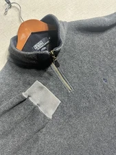 Vintage Polo Ralph Lauren 1/4 Zip Sweater Mens XL Grey Fleece Pony Logo Pullover