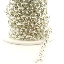 Sterling Silver Chain, Hollow Cable Chain Size: 6.2mm, 925 Sterling Silver Chain