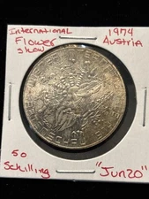 1974 Austria 50 Schilling Silver International Flower Show “jun20” 