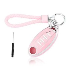 5 Button Key Fob Cover with Key Chain,TPU Car Key Cover for All For Nissan