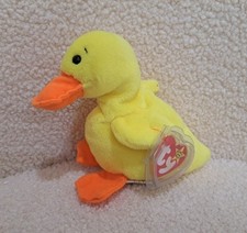 Ty Beanie Babies Quackers the Duck 1993 w/ Super Rare Double Tush Tag Error MT