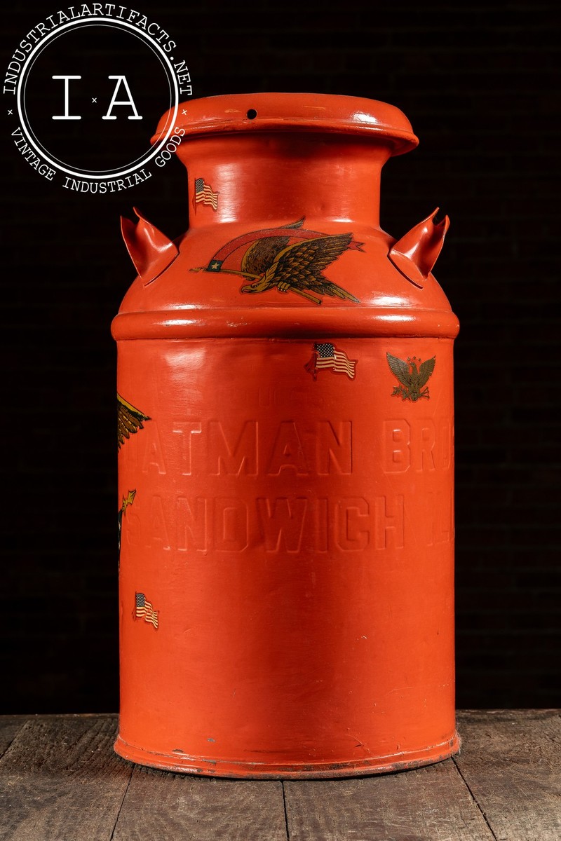 Antique Oatman Bros. Painted Steel Milk Can | eBay