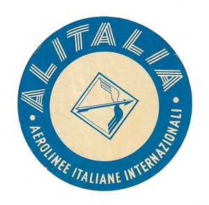 Alitalia Italy airline baggage label