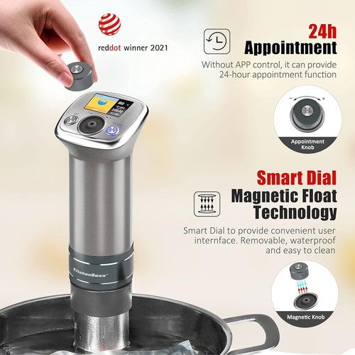Sous Vide Machine Sous Vide Ultra-Quiet Built-in LCD Recipes IPX7 Waterproof - Picture 5 of 7
