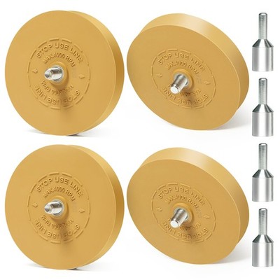 SANDPROX 4 Pack Decal Remover Eraser Wheel Removes Pinstripes Flat 4 